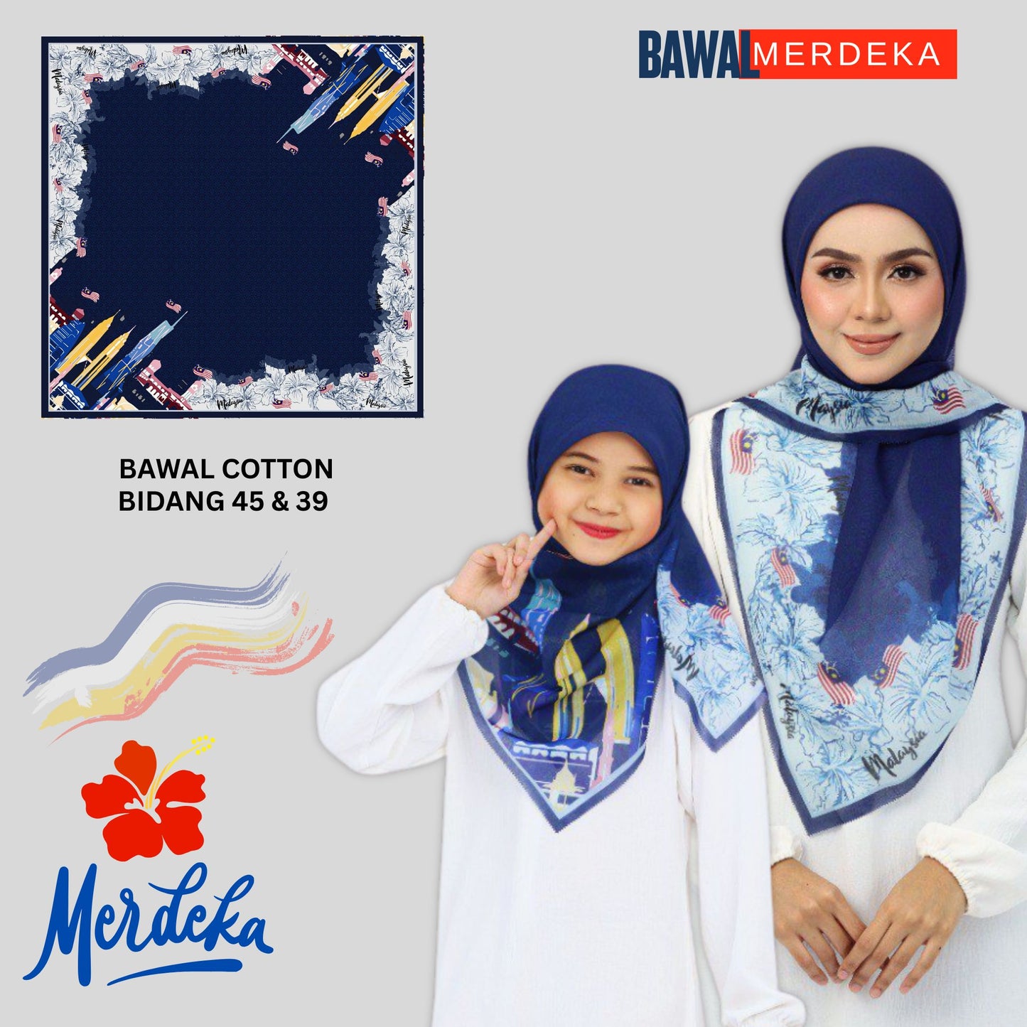 Bawal Merdeka Edisi Istimewa ā Sedondon Ibu & Anak | Cotton Lembut & Selesa