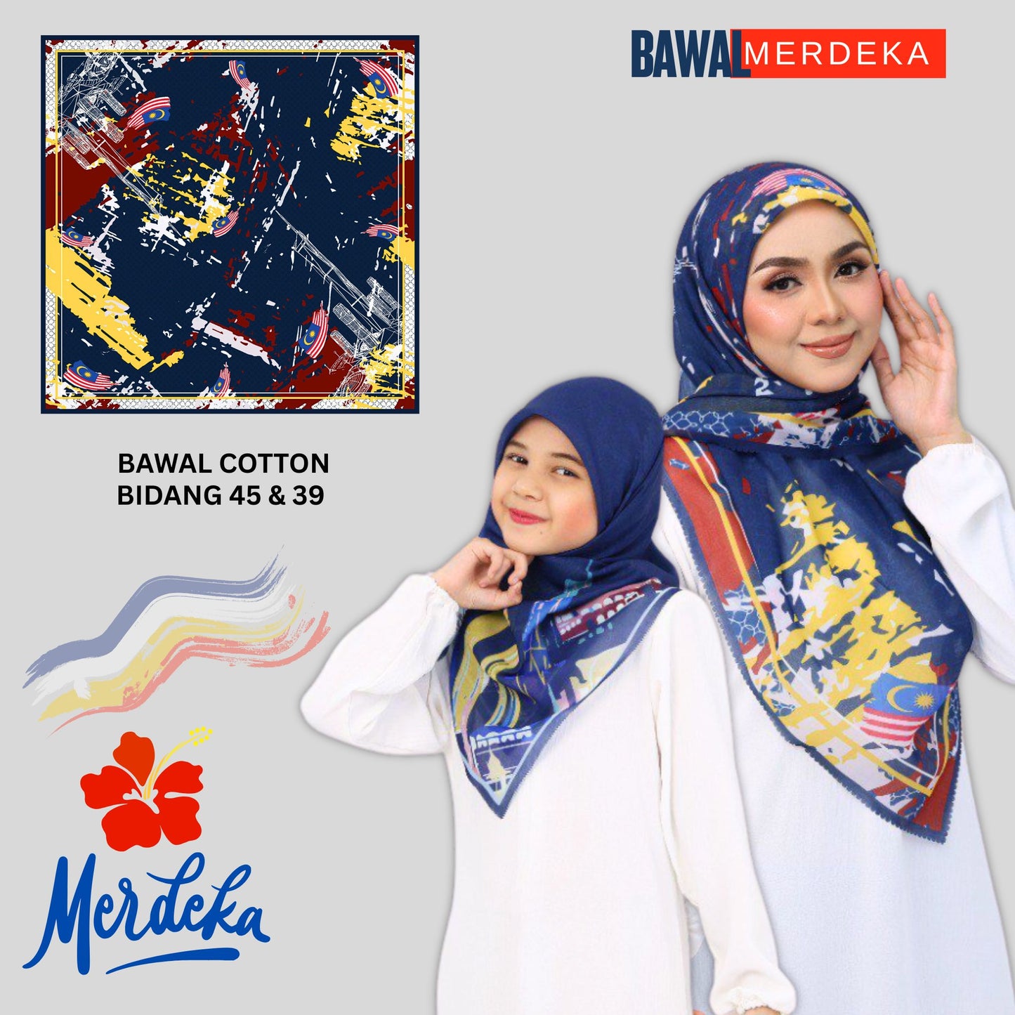 Bawal Merdeka Edisi Istimewa ā Sedondon Ibu & Anak | Cotton Lembut & Selesa