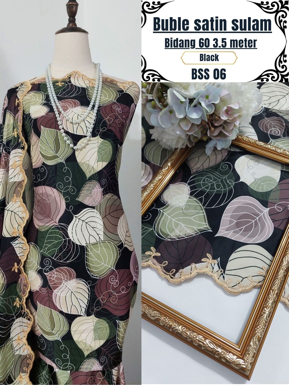 Kain Pasang Bubble Sulam 3.5 Meter | Bidang 60 | Lembut & Eksklusif