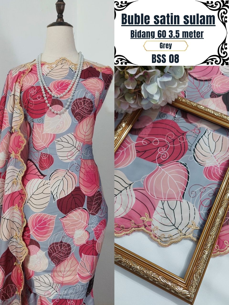 Kain Pasang Bubble Sulam 3.5 Meter | Bidang 60 | Lembut & Eksklusif