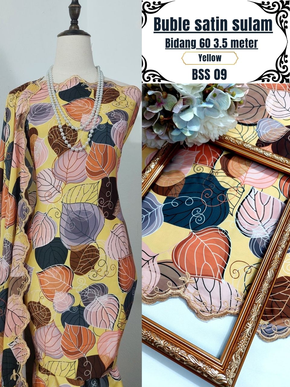 Kain Pasang Bubble Sulam 3.5 Meter | Bidang 60 | Lembut & Eksklusif