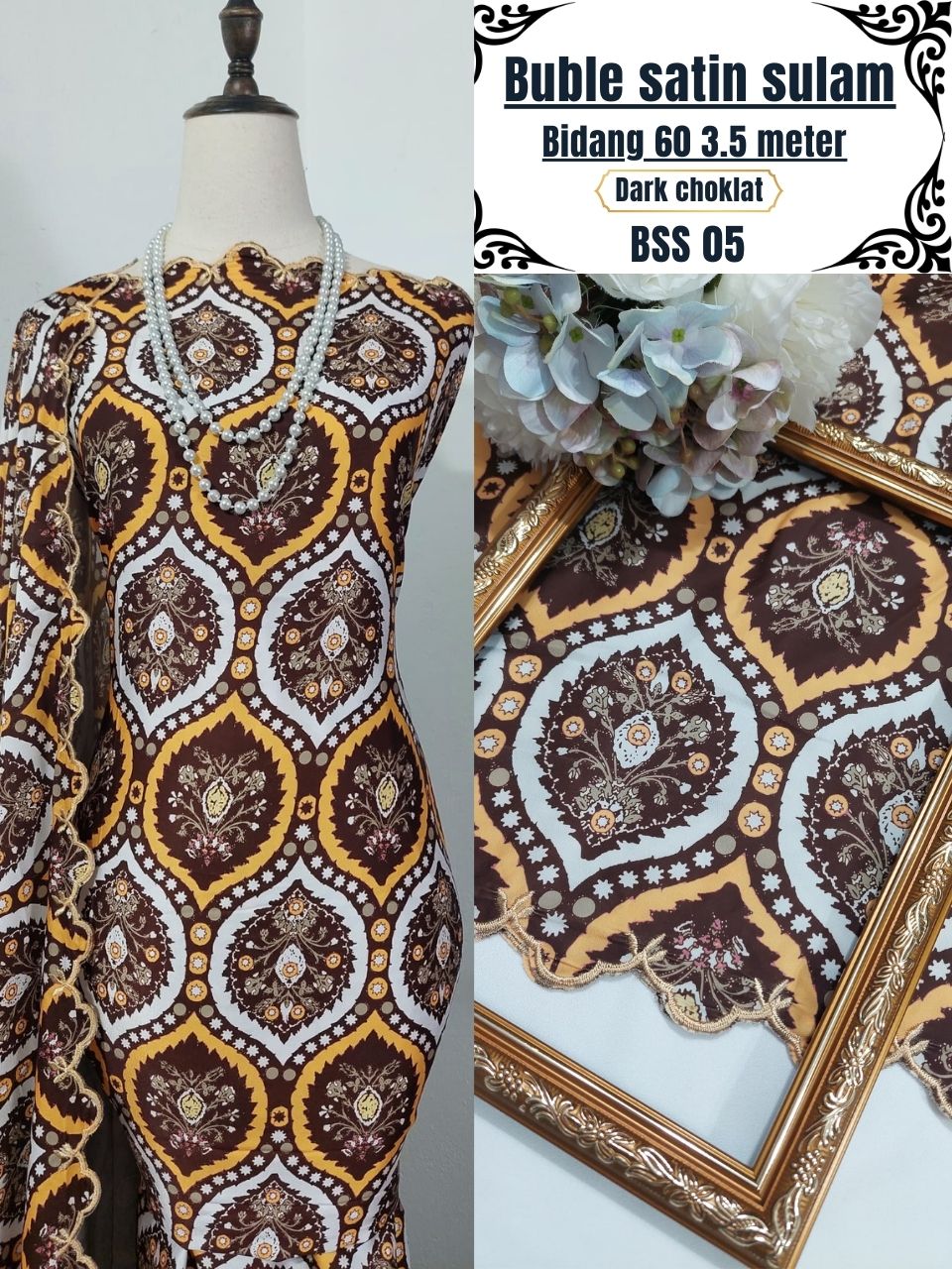 Kain Pasang Bubble Sulam 3.5 Meter | Bidang 60 | Lembut & Eksklusif