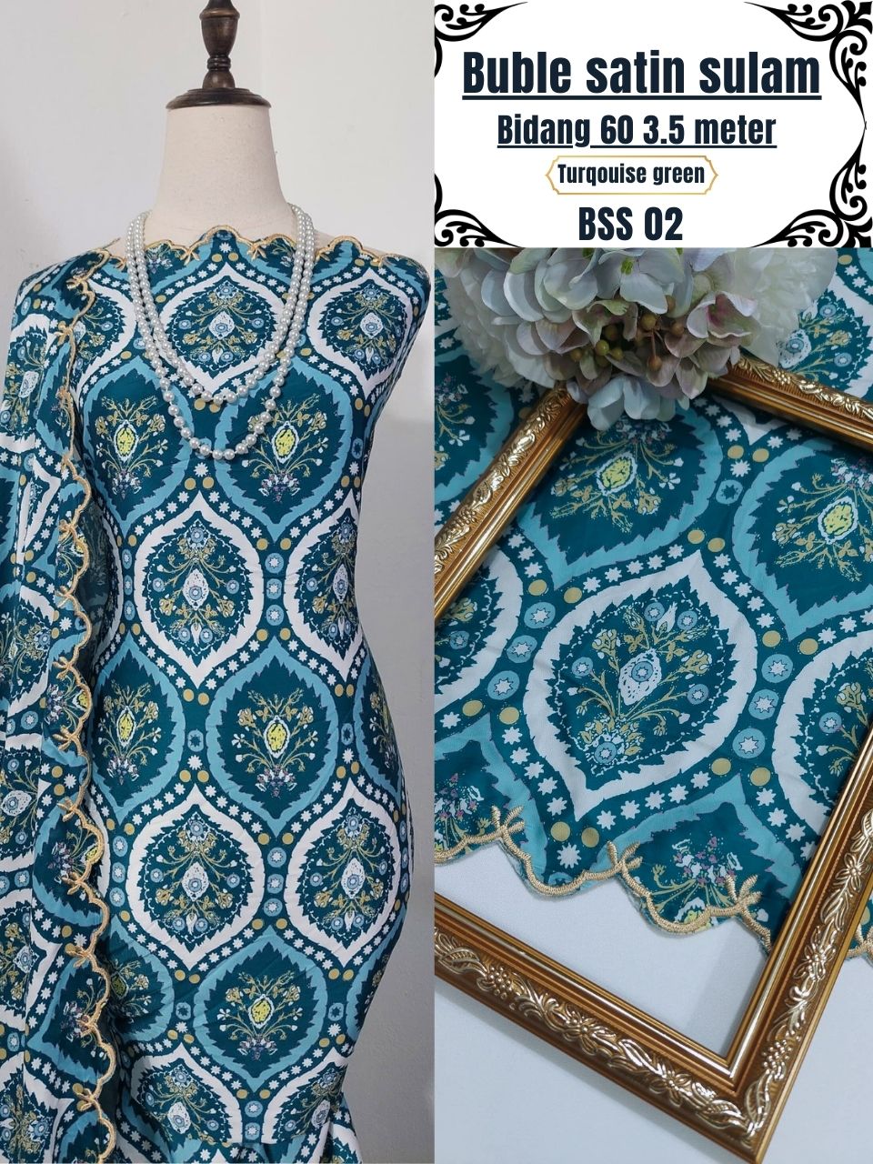 Kain Pasang Bubble Sulam 3.5 Meter | Bidang 60 | Lembut & Eksklusif
