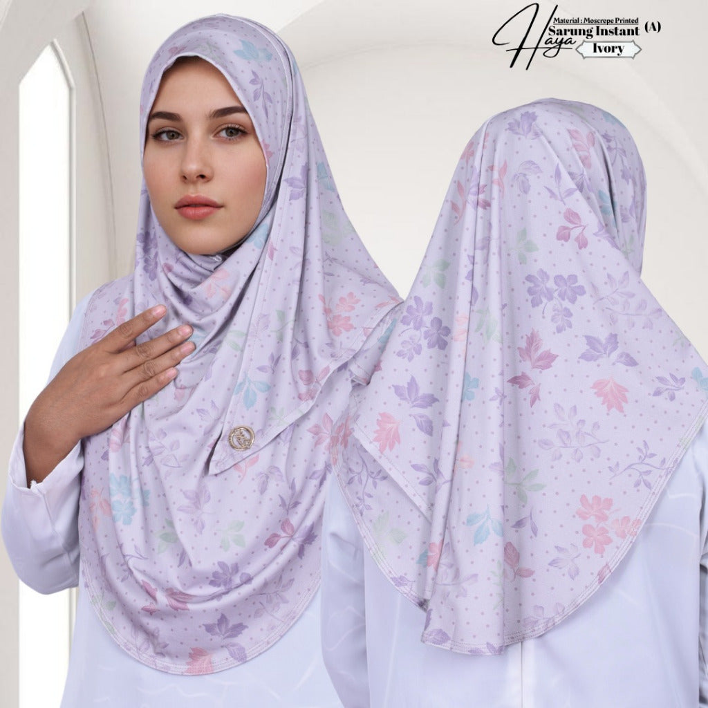 Tudung Instant Haya ā Material Moscrepe, Free Size
