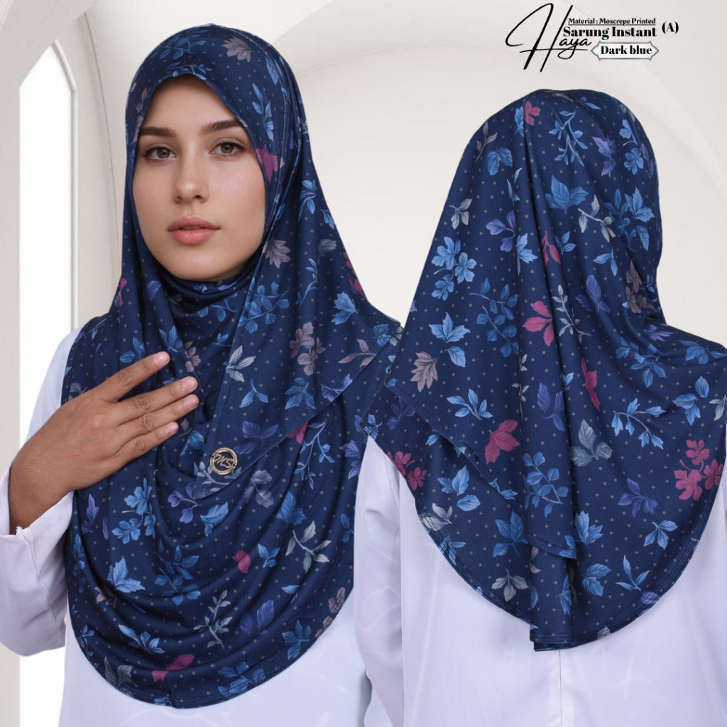 Tudung Instant Haya ā Material Moscrepe, Free Size
