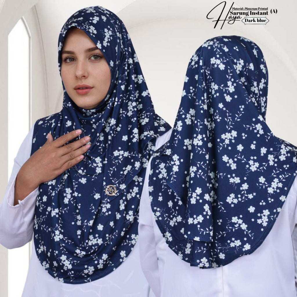 Tudung Instant Haya ā Material Moscrepe, Free Size