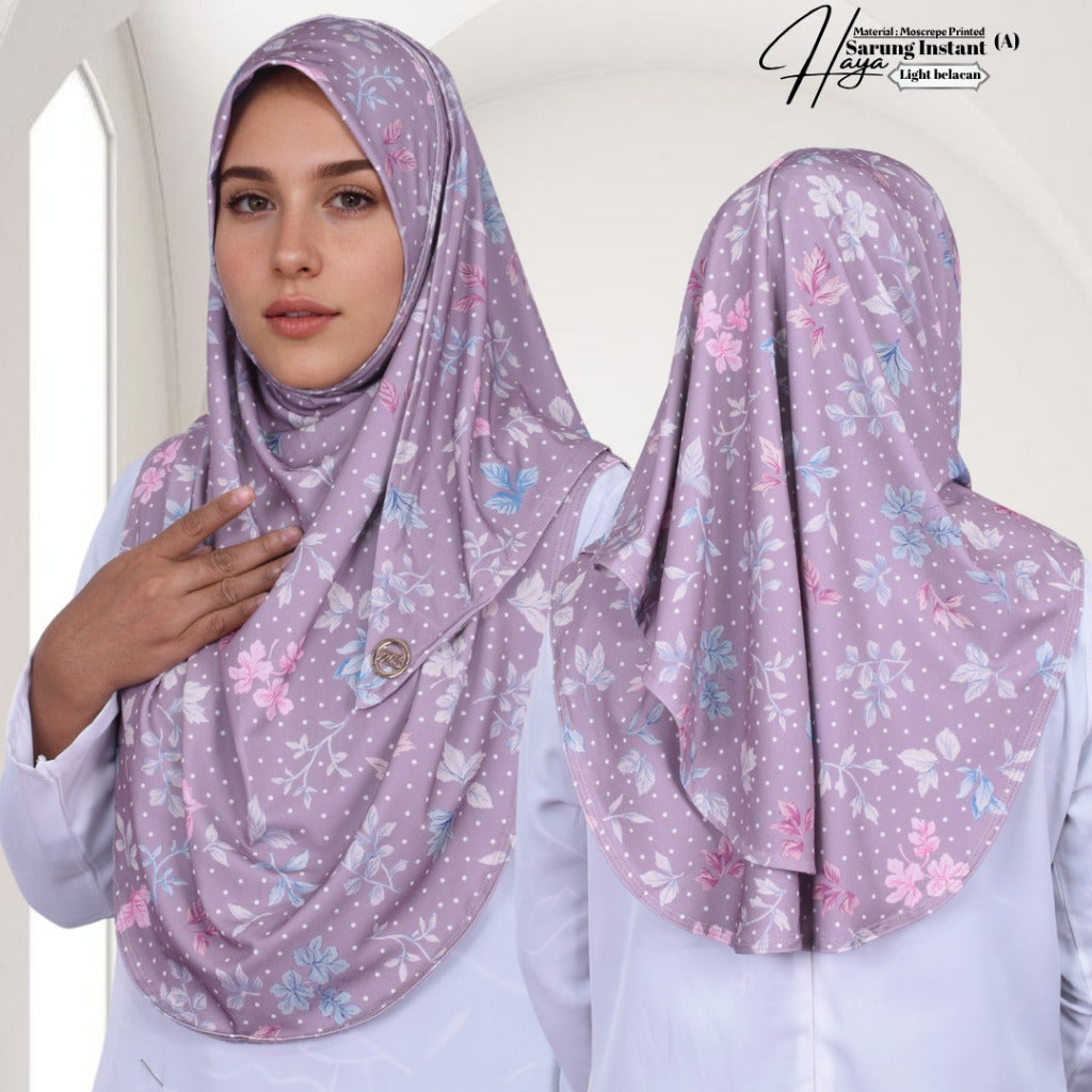 Tudung Instant Haya ā Material Moscrepe, Free Size