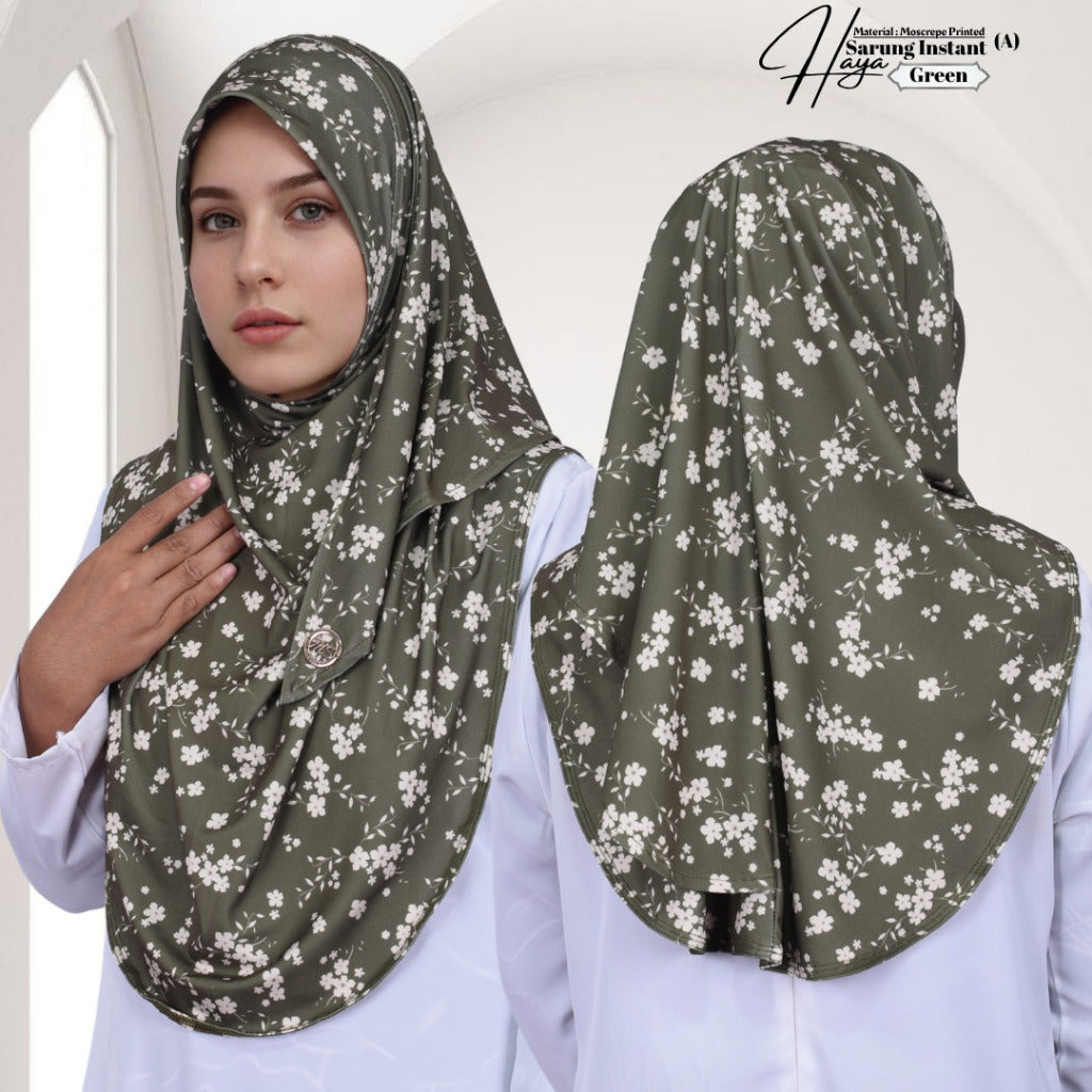Tudung Instant Haya ā Material Moscrepe, Free Size