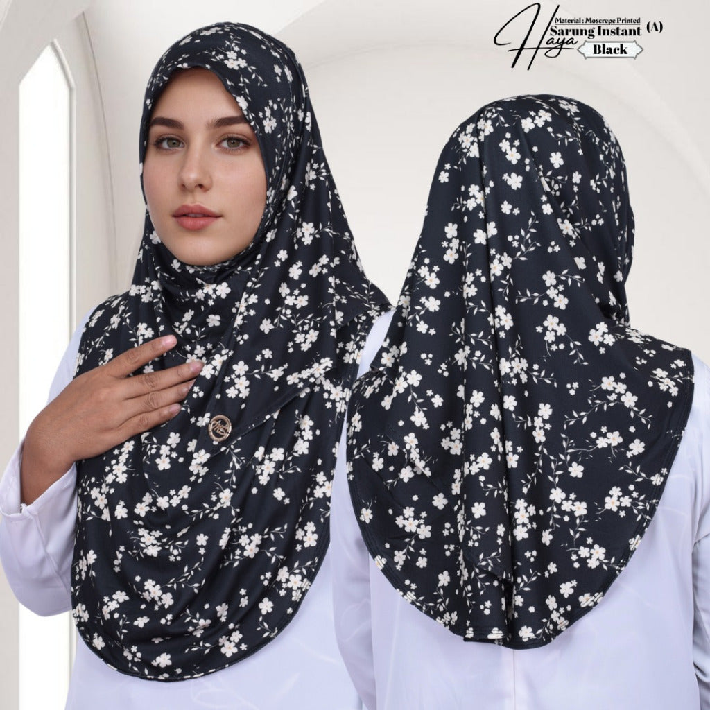 Tudung Instant Haya ā Material Moscrepe, Free Size