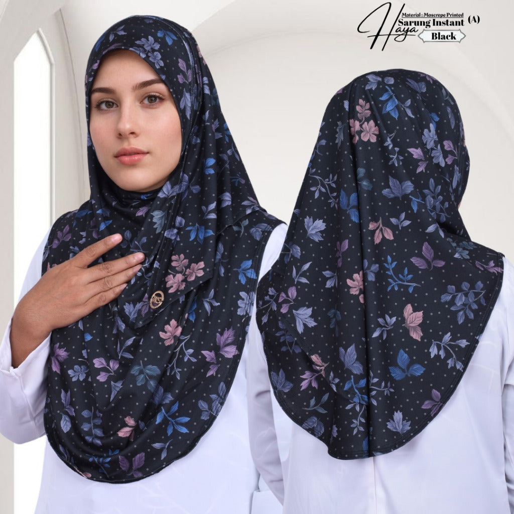Tudung Instant Haya ā Material Moscrepe, Free Size