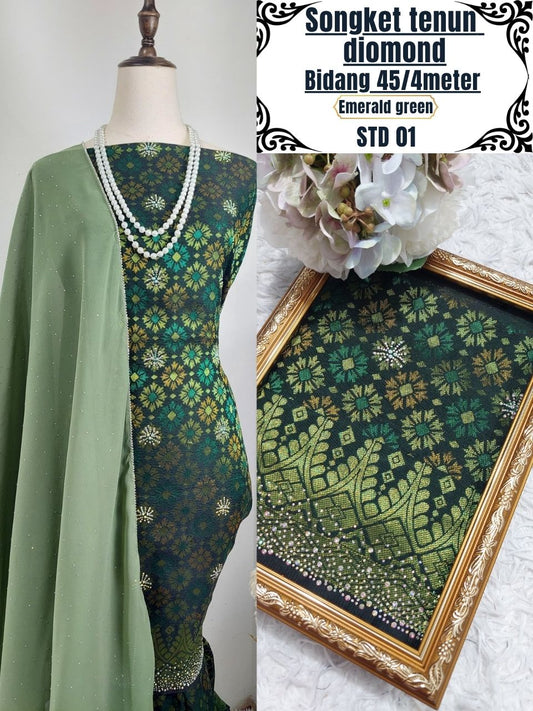 Songket Tenun Diamond Exclisive 4meter Bidang 45